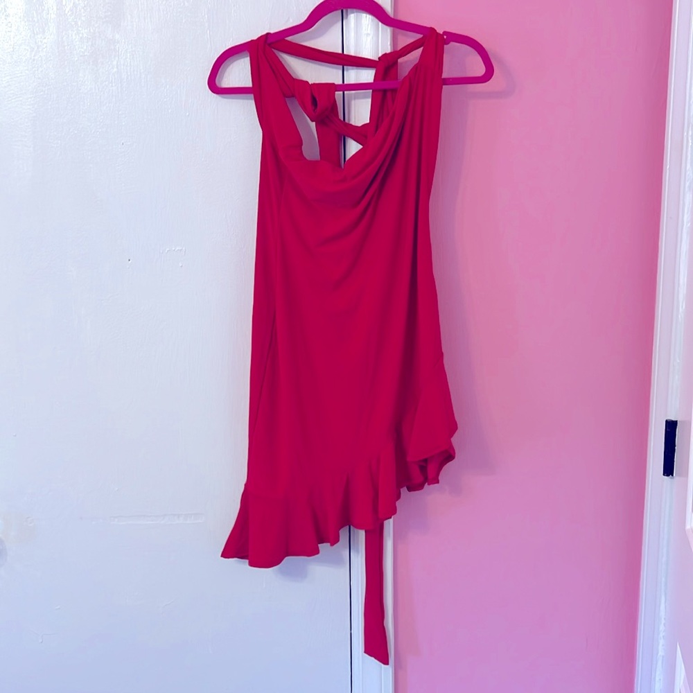 Red Ruffle Mini Dress